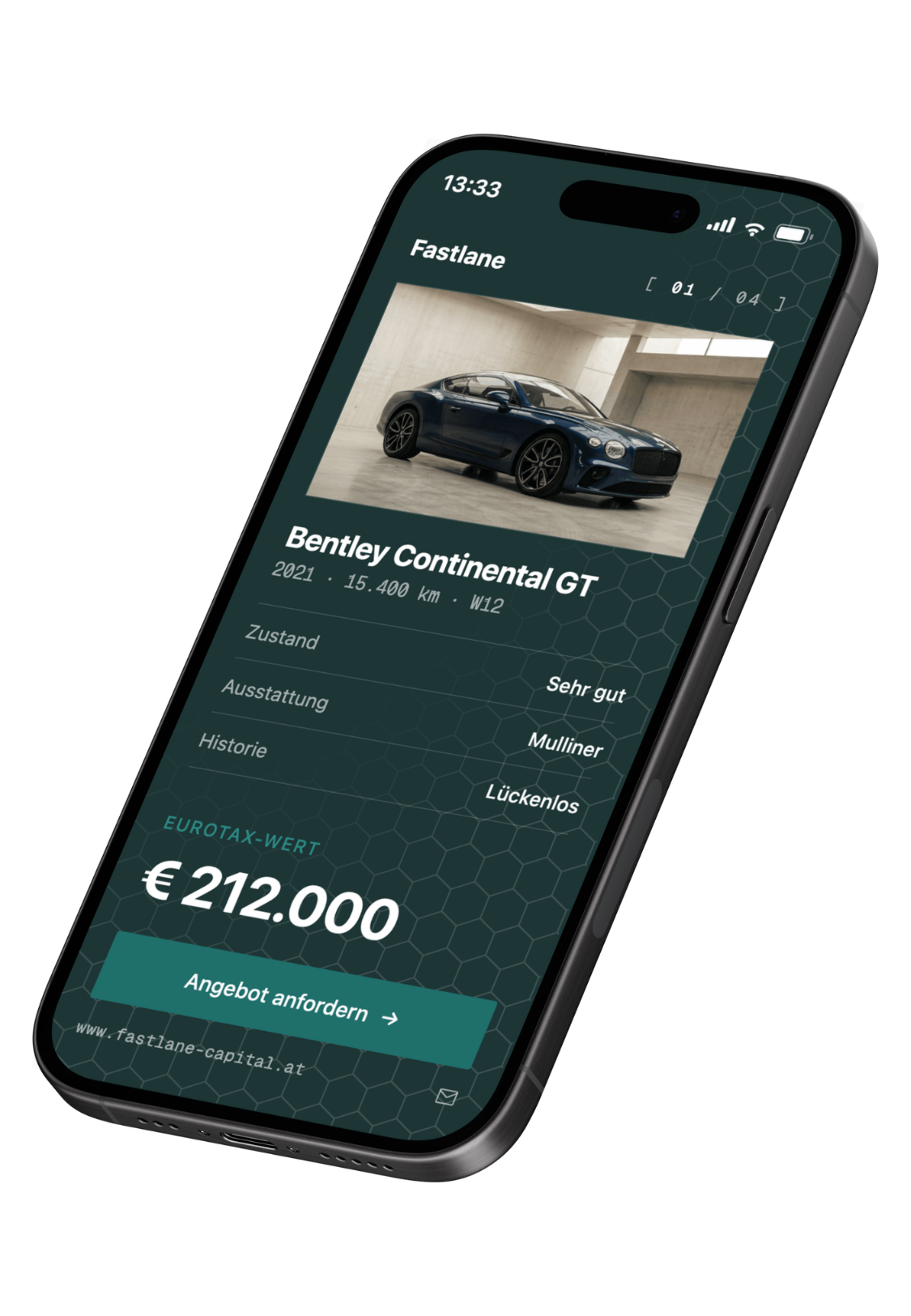 Fastlane Capital Fahrzeugbewertung am Smartphone